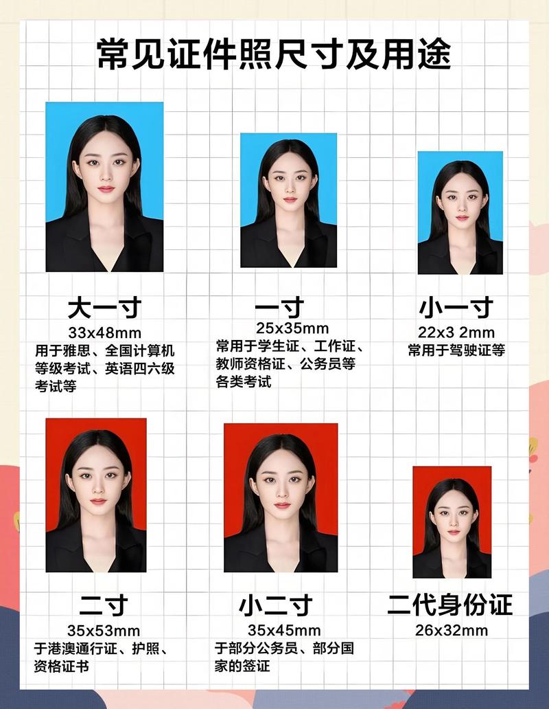 多种尺寸证件照排版打印纸
